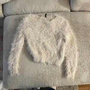 Fluffy cropped white/cream sweater from H&M, size 6 but fits a XS/S